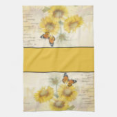 Zonnebloemen en vlinder handdoek (Verticaal)