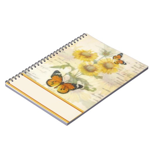 Zonnebloemen en vlinder notitieboek (Linkerzijde)