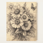 Zonnebloemen en vlinder - Rustiek oud papier Planner (Achterkant)