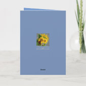 Zonnebloemen en vlinder verjaardag Kaart voor Sis (Achterkant)