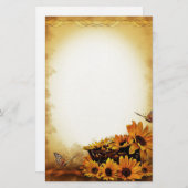 Zonnebloemen en vlinderbloemigen briefpapier (Voorkant / Achterkant)