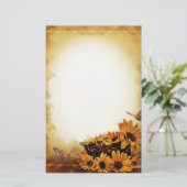 Zonnebloemen en vlinderbloemigen briefpapier (Staand voorkant)