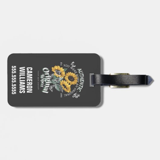Zonnebloemen en vlinderbloemigen Grafisch Bagagelabel (Achterkant horizontaal)