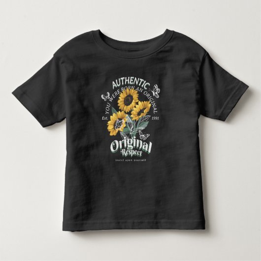Zonnebloemen en vlinderbloemigen Grafisch Kinder Shirts (Voorkant)