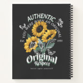 Zonnebloemen en vlinderbloemigen Grafisch Notitieboek (Achterkant)