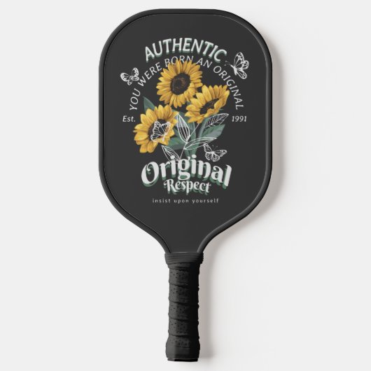 Zonnebloemen en vlinderbloemigen Grafisch Pickleball Paddle (Achterkant)