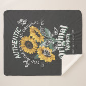 Zonnebloemen en vlinderbloemigen Grafisch Sherpa Deken (Voorkant (horizontaal))