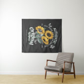 Zonnebloemen en vlinderbloemigen Grafisch Wandkleed (In Situ (horizontaal))