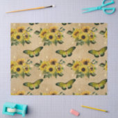 Zonnebloemen en vlinderbloemigen ontkoppelen tissuepapier (Craft)