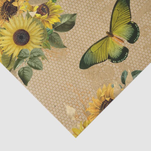 Zonnebloemen en vlinderbloemigen ontkoppelen tissuepapier (Detail)