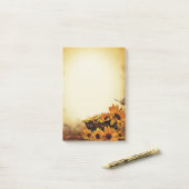 Zonnebloemen en vlinderbloemigen post-it® notes (Op bureau)