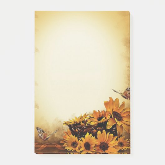 Zonnebloemen en vlinderbloemigen post-it® notes (Voorkant)