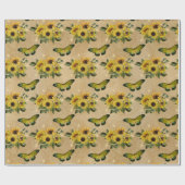  zonnebloemen en vlinderbloempakken cadeaupapier (Vlak)