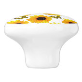 Zonnebloemen en vlinders, keramische knop (Zijkant)