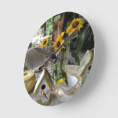 Zonnebloemen en vogelhuis Complete herfst display Ronde Klok (Hoek)