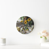 Zonnebloemen en vogelhuis Complete herfst display Ronde Klok (Huis)