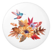 Zonnebloemen en vogelkeramische Knob Keramische Knop (Voorkant)