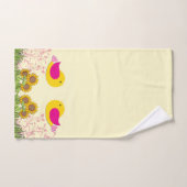 Zonnebloemen en vogels bad handdoek (Handdoek)