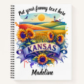 Zonnebloemen en vuurtoren in Kansas Notitieboek (Voorkant)