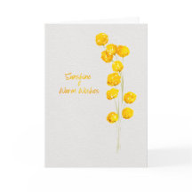 Zonnebloemen en warme wensen Gele Billy Buttons