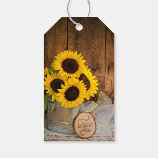 Zonnebloemen en water kunnen Labels in de wind sla Cadeaulabel (Voorkant)