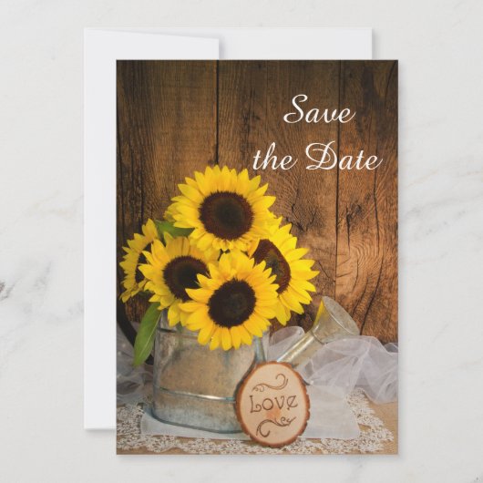 Zonnebloemen en watering kunnen de datum van de oo kaart (Voorkant)