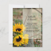 Zonnebloemen en wielweduwen sparen de datum magnetische uitnodiging (Voorkant)