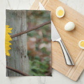 Zonnebloemen en wielweduwen sparen de datum theedoek (Quarter Fold)