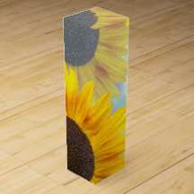 Zonnebloemen en wijn