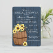 Zonnebloemen en wijnvat Rustiek Vrijgezellenfeest Kaart (Staand voorkant)