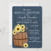 Zonnebloemen en wijnvat Rustiek Vrijgezellenfeest Kaart (Voorkant)