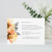 Zonnebloemen en wilde bloemen bruiloft RSVP kaartje (Staand voorkant)