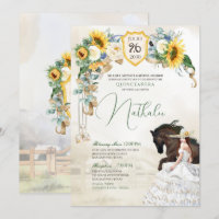 Zonnebloemen en witte rozen Rustic Charro Quincean