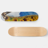 Zonnebloemen en wolken met Zipper Persoonlijk Skateboard (Horizontaal)