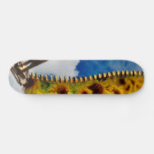 Zonnebloemen en wolken met Zipper Persoonlijk Skateboard (Horizontaal)