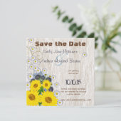 Zonnebloemen en zeeduivel save the date (Staand voorkant)