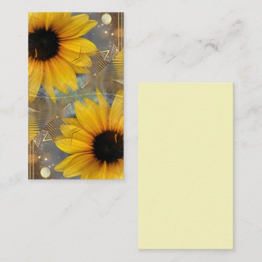 Zonnebloemen en zeep visitekaartje (Voorkant / Achterkant)