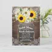 Zonnebloemen en zeeschildpadden Mason Jar Sparkle Kaart (Staand voorkant)