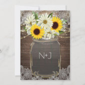 Zonnebloemen en zeeschildpadden Mason Jar Sparkle Kaart (Achterkant)