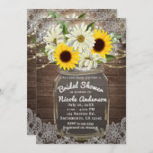 Zonnebloemen en zeeschildpadden Mason Jar Sparkle Kaart (Voorkant / Achterkant)