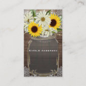 Zonnebloemen en zeeschildpadden Mason Jar Sparkle  Visitekaartje (Voorkant)