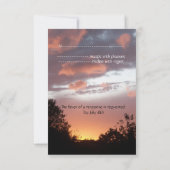 ZONNEBLOEMEN EN ZOMER ZONSONDERGANG RUSTIC TROUWFE KAART (Achterkant)