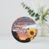 ZONNEBLOEMEN EN ZOMER ZONSONDERGANG RUSTIC TROUWFE KAART (Staand voorkant)