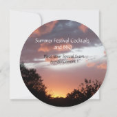 ZONNEBLOEMEN EN ZOMER ZONSONDERGANG RUSTIC TROUWFE KAART (Achterkant)