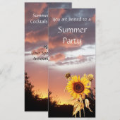 ZONNEBLOEMEN EN ZOMER ZONSONDERGANG RUSTIEKE TROUW KAART (Voorkant / Achterkant)