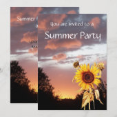 ZONNEBLOEMEN EN ZOMER ZONSONDERGANG RUSTIEKE TROUW KAART (Voorkant / Achterkant)