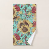  zonnebloemen en zomertropische wilde bloemen bad handdoek (Handdoek)