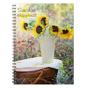 Zonnebloemen en zonneschijn notitieboek