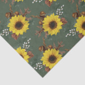 Zonnebloemen en zuren op groene ontkoppeling tissuepapier (Detail)