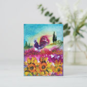 ZONNEBLOEMEN EN ZWARTE HAAN Bloemenvelden Uitnodiging Briefkaart (Staand voorkant)